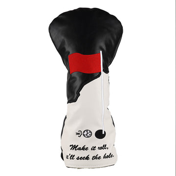 Black& White PU Flag Driver Head Cover